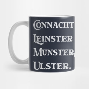 Irish Provinces List / Original Faded-Retro Style Design Mug